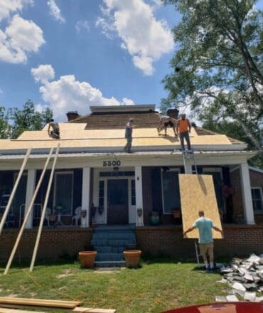 Shingle roof replacement by Eagleview Roofing Systems.