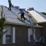 Storm and wind damage roof repair by Eagleview Roofing.